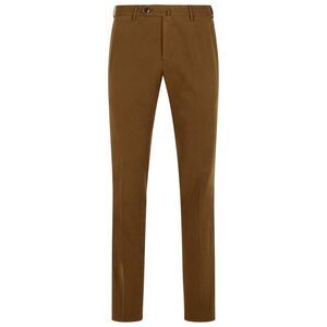 Pt01 'Slim' Brown Stretch Cotton Pants Men